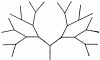 Схема лабиринта — «бинарного дерева» с четырьмя развилками